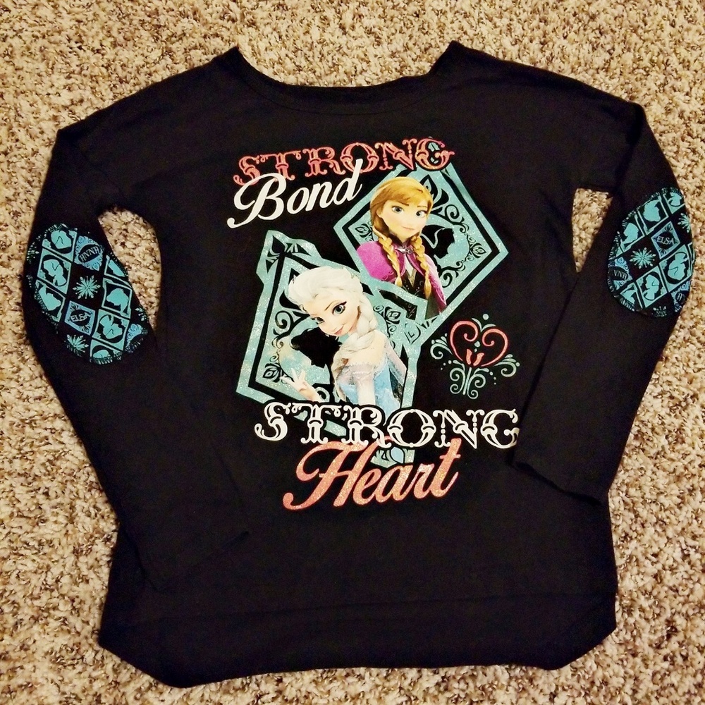 Disney Frozen Anna & Elsa Black long sleeve girl 6